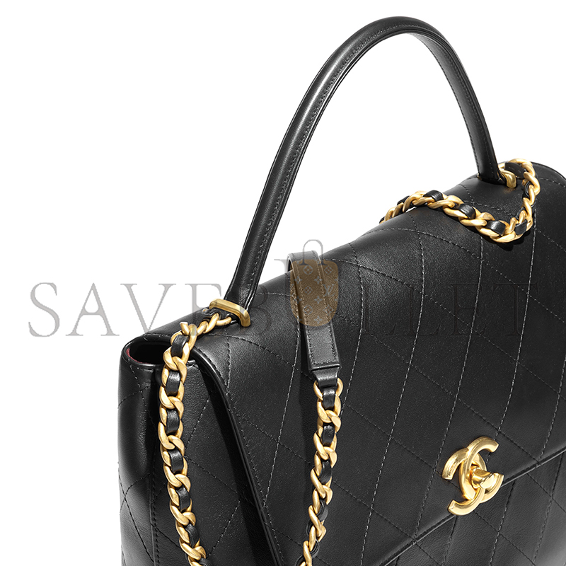 Ch*el maxi flap bag with top handle as5543 (37*26*10cm)